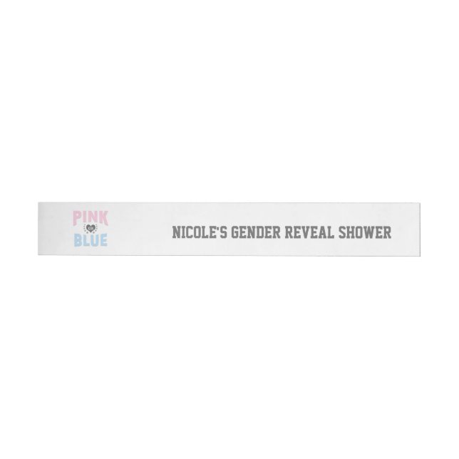 Team ROSA eller BLUE Gender Reveal Baby Shower Etikettband (Individuell)
