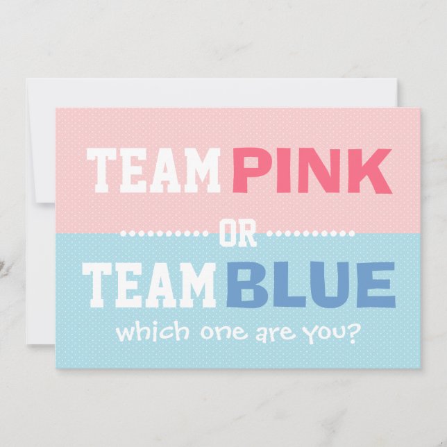 Team Rosa eller Team Blue Baby Gender Reveal Party Inbjudningar (Framsida)