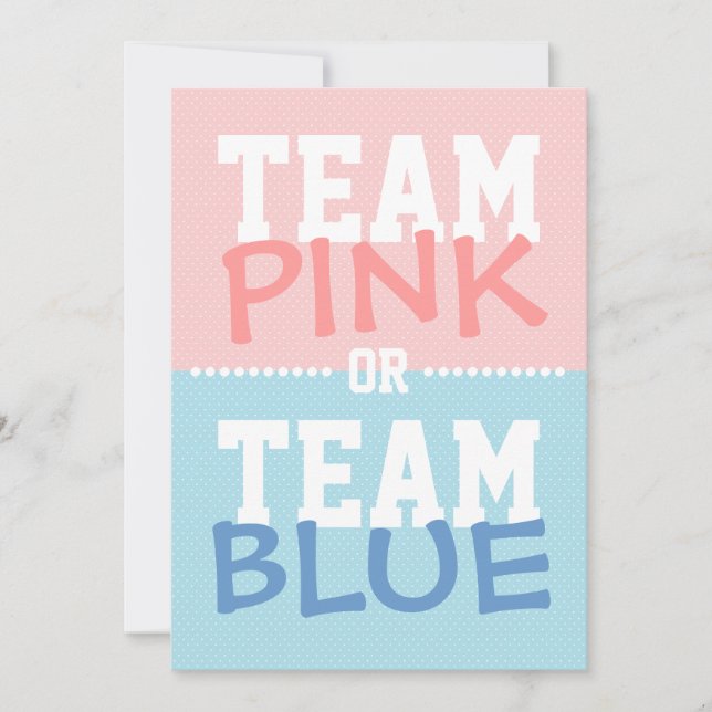 Team Rosa eller Team Blue Baby Gender Reveal Party Inbjudningar (Framsida)