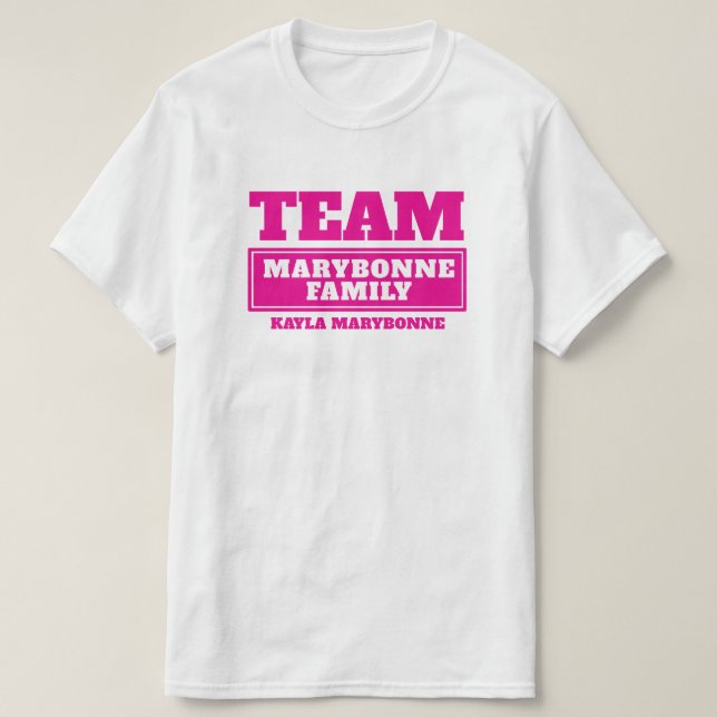 Team rosa personlig-familj eller gruppt-shirt tee shirt (Design framsida)