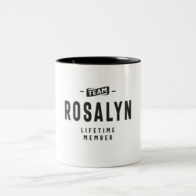 Team Rosalyn-livstidsmedlem Personlig Namn Två-Tonad Mugg (Center)