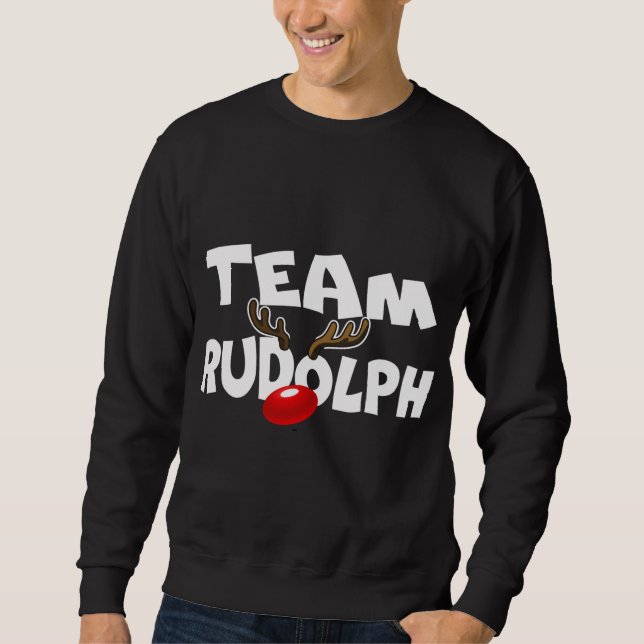 Team Rudolph Cute julrener Hjort Älskare Gi Lång Ärmad Tröja (Framsida)