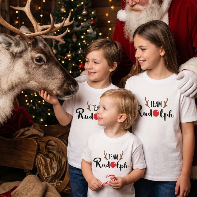 Team Rudolph Familje juldesign T Shirt (Skapare uppladdad)