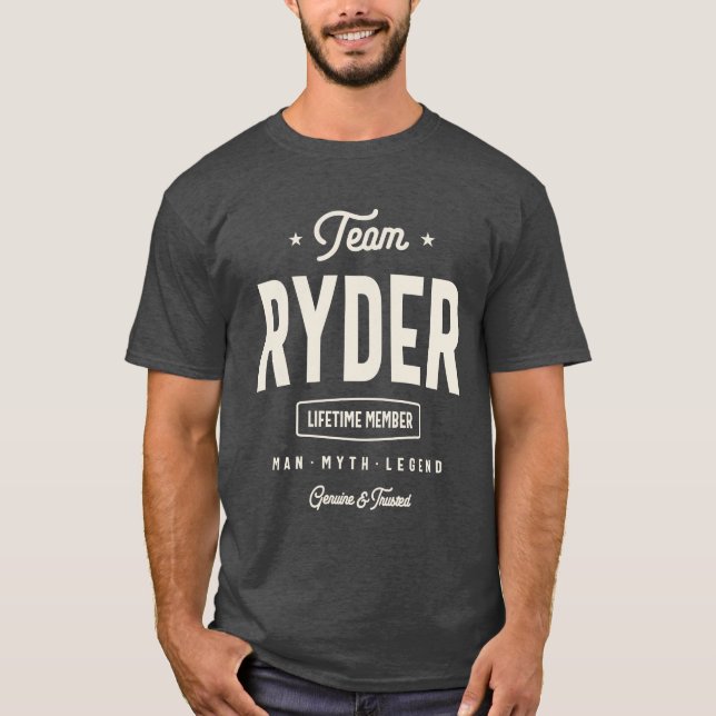 Team Ryder-livstidsmedlem Ryder Namn T Shirt (Framsida)