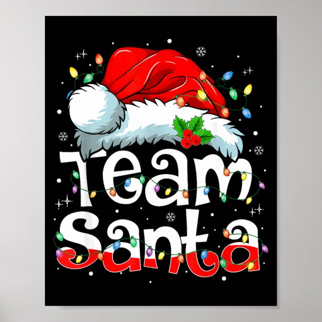 Team Santa Christmas Squad Family Matching Pajamas Poster (Framsidan)