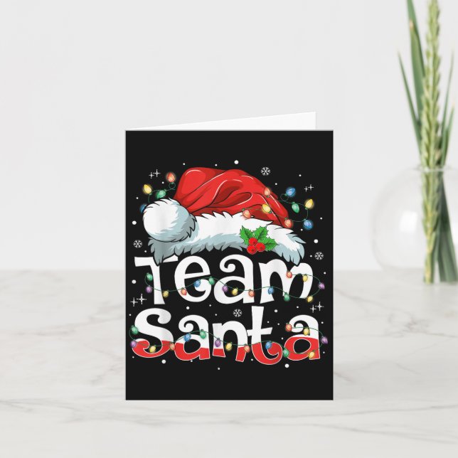 Team Santa Claus Christmas Family Matching Pajama  Kort (Framsida)