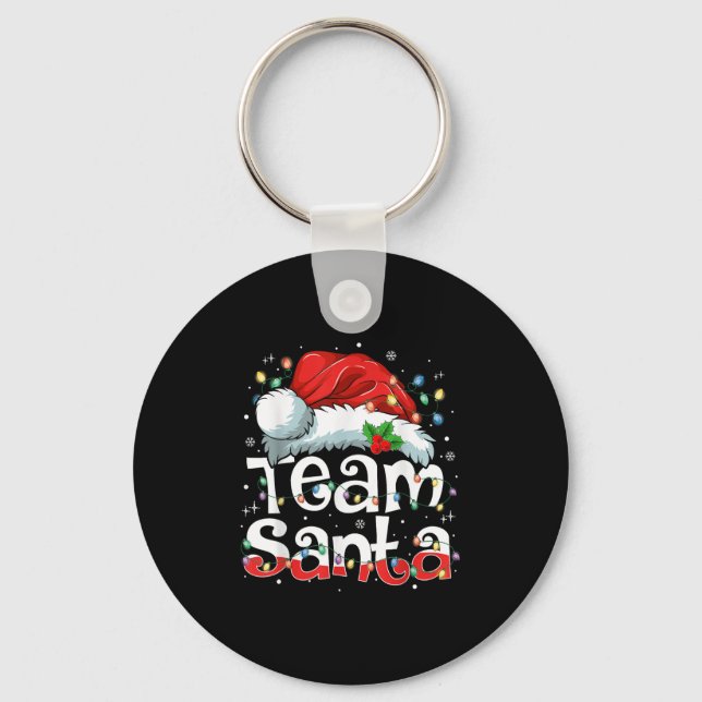 Team Santa Claus Christmas Family Matching Pajama  Nyckelring (Framsida)