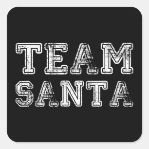Team Santa Funny jul Fyrkantigt Klistermärke