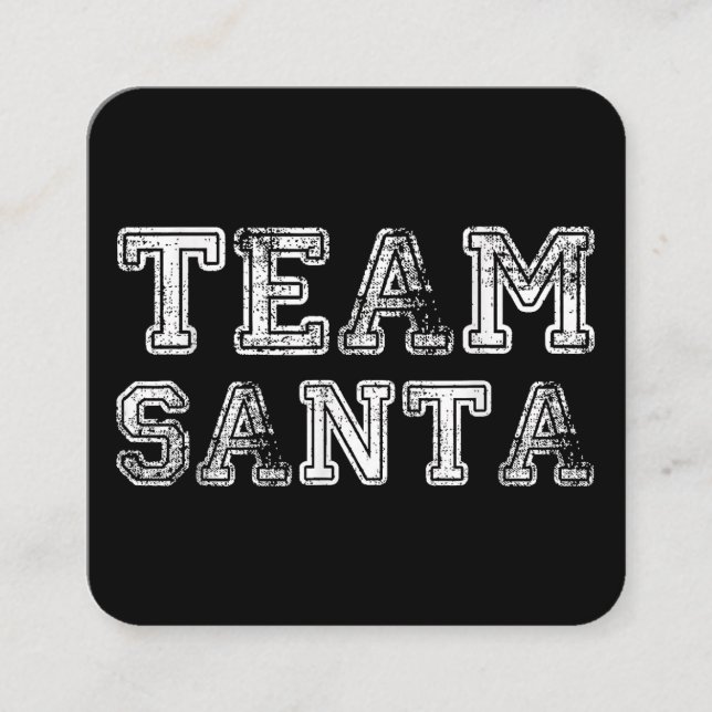 Team Santa Funny jul Fyrkantigt Visitkort (Framsida)