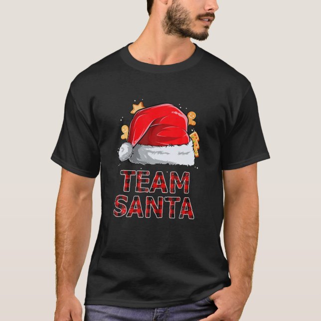 Team Santa Funy Family Matching Pajamas T Shirt (Framsida)