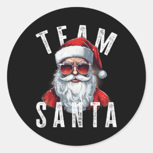 Team Santa Funy Julafton Jultomten 5 Runt Klistermärke