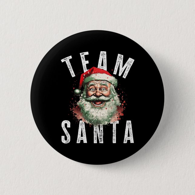 Team Santa jul Roligt Xmas Tomte  Knapp (Framsida)