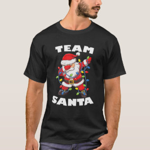 Team Santa Julgran Ljus Dabbing Santa T Shirt