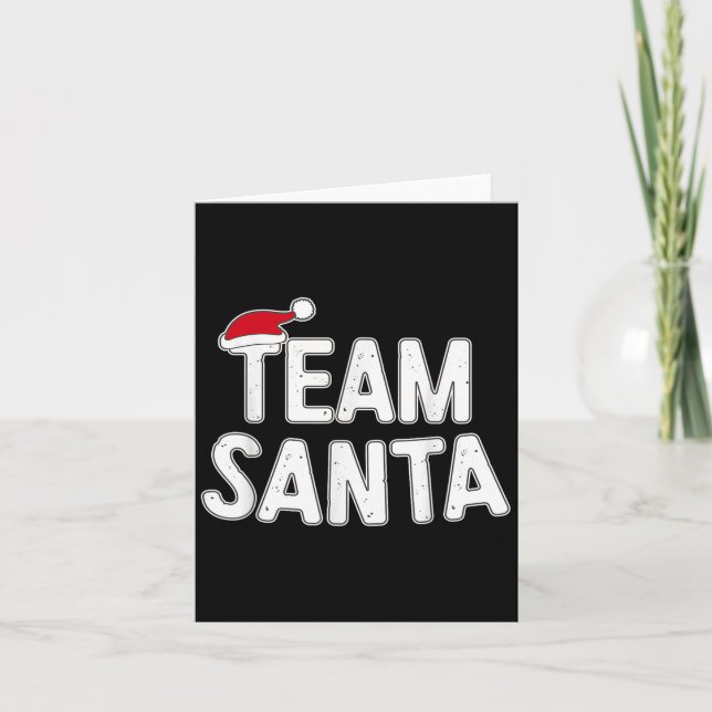 Team Santa Shirt Adult Kids Christmas Santa Squad  Kort (Framsida)