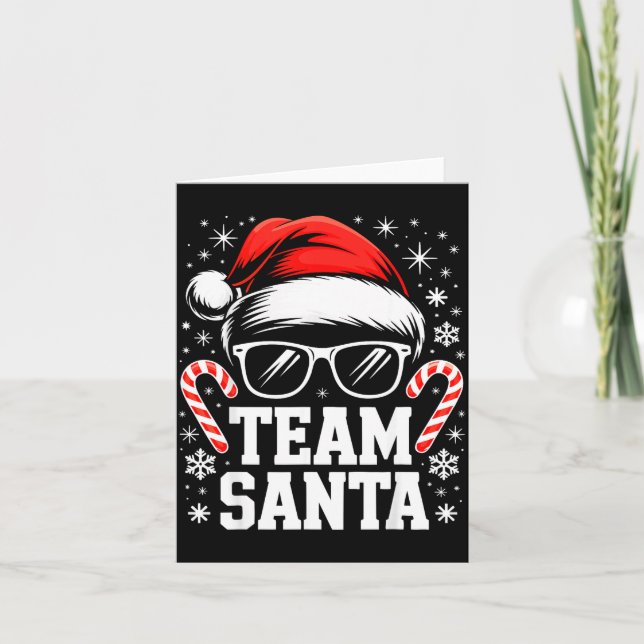 Team Santa Shirt Adult Kids Christmas Santa Squad  Kort (Framsida)