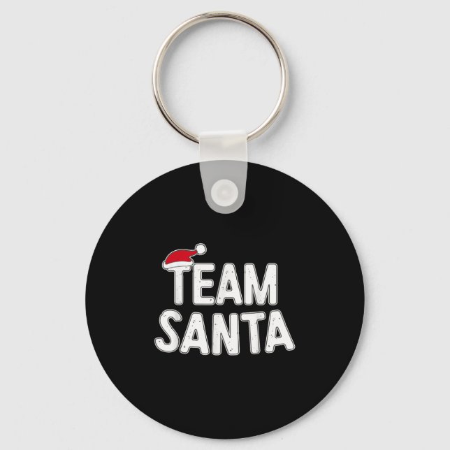 Team Santa Shirt Adult Kids Christmas Santa Squad  Nyckelring (Framsida)