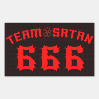 Team Satan 666 Rektangulärt Klistermärke