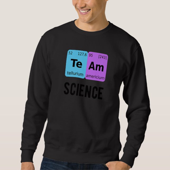 Team Science Student Periodic Table Love Chemist T Lång Ärmad Tröja (Framsida)