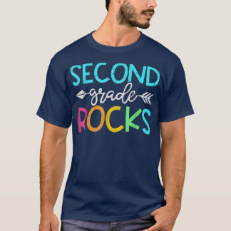 Team Second Grade Funny Hello 2nd Grade Rocks Back T Shirt