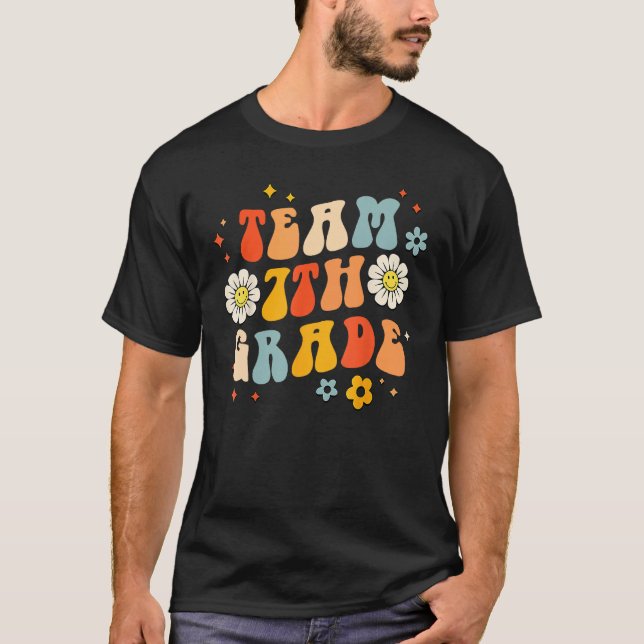 Team Seventh Grade Groovy Wavy , 7th Grade Back To T Shirt (Framsida)