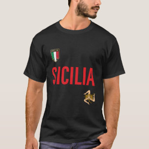 Team Sicilien Stil med Trinacria och Italia Shield T Shirt