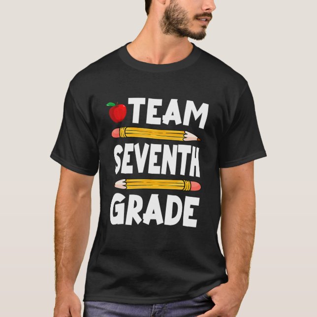 Team sjunde Klass 7:e Klass Back to school för Bo T Shirt (Framsida)
