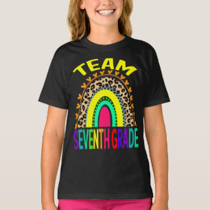 Team sjunde Klass Rainbow Leopard Back to school T Shirt