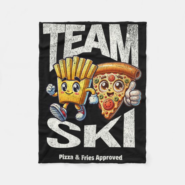 Team Ski - Pizza och färjor som godkänts för Ley S Fleecefilt (Framsidan)
