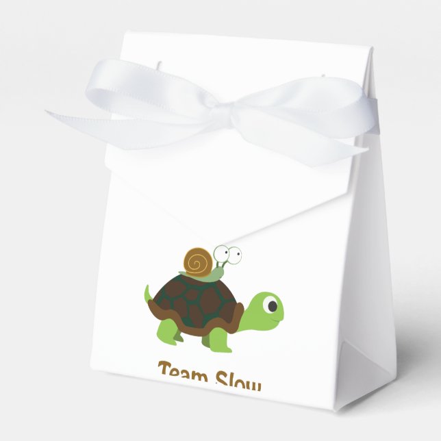 Team Slow Cute Tecknad Turtle och Snigel Presentaskar (Framsidan Sidan)