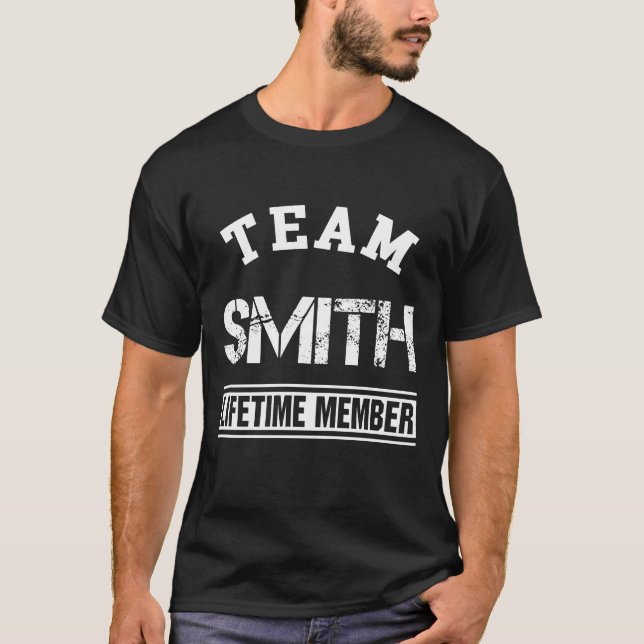 Team Smith Livstidsmedlem Efternamn Familj Gift T Shirt (Framsida)