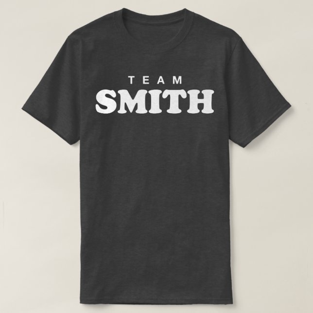 Team Smith Personlig Surname Bride Groom Family T Shirt (Design framsida)