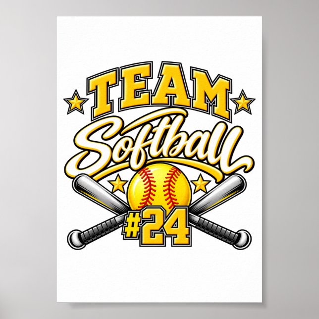 Team Softball #24 Sportdesign Poster (Framsidan)