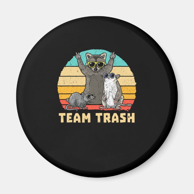 Team Sopor Opossum Raccoon Råtta, Funny Animals Ga Magnet (Framsidan)