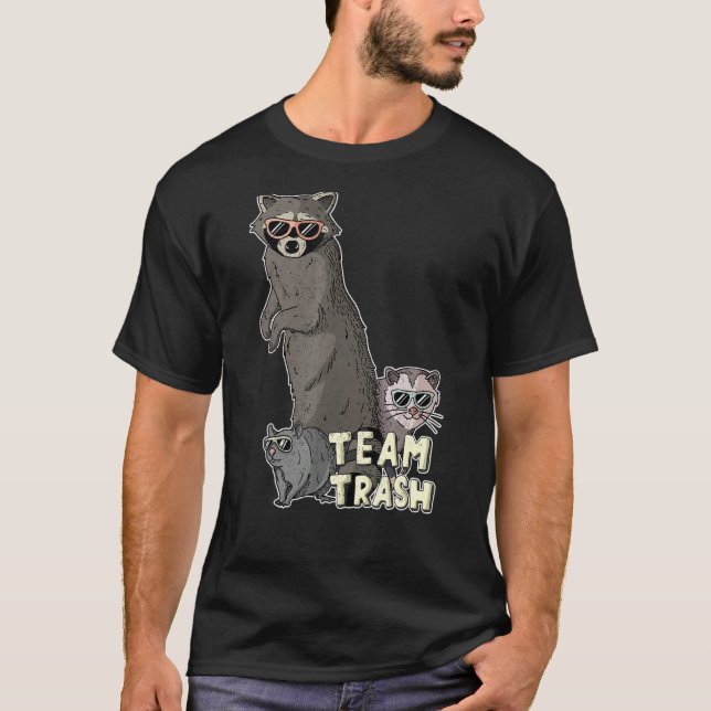Team Sopor Opossum Raccoon Råtta, Funny Animals Ga T Shirt (Framsida)