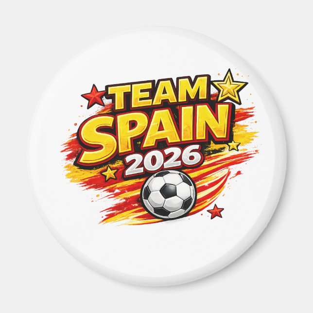 TEAM SPANIEN 2026 Fan  | Patriotiska Spanien Fot Magnet (Framsidan)
