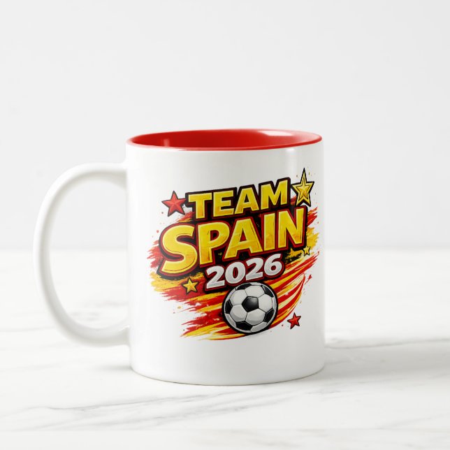 TEAM SPANIEN 2026 Mugg | Patriotiska Spanien Fot (Vänster)