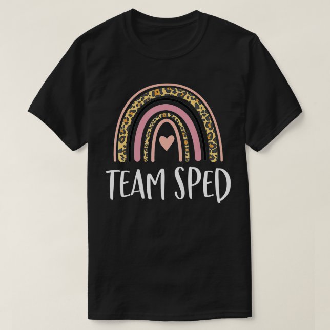 Team SPED Teacher Boho Rainbow Back to school T Shirt (Design framsida)