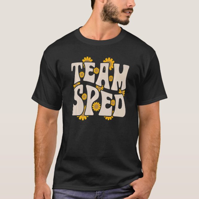 Team SPED Teacher Special Education Sunflower Retr T Shirt (Framsida)
