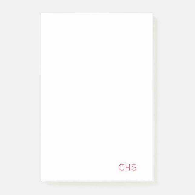 Team Spirit School Initialer Monogram Notes Post-it Block (Framsida)