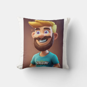Team Spirit: Tecknad Mascot Man Kudde