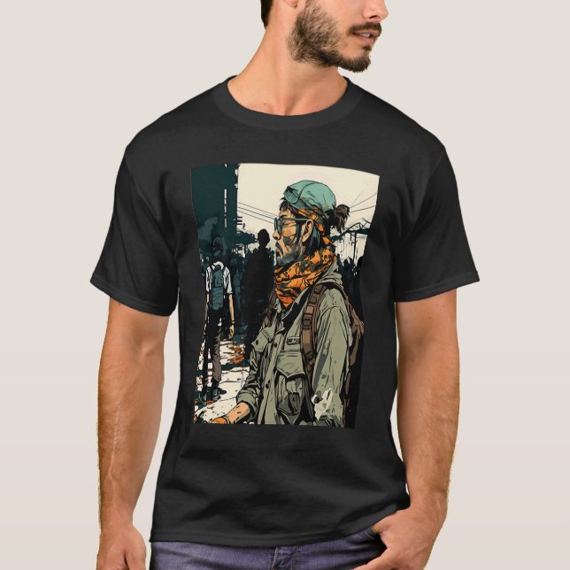 Team Sport Games Retro Airsoft Player T Shirt (Framsida)