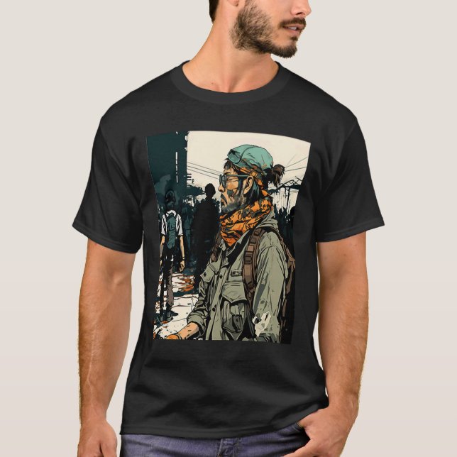 Team Sport Games Retro Airsoft Player T Shirt (Framsida)