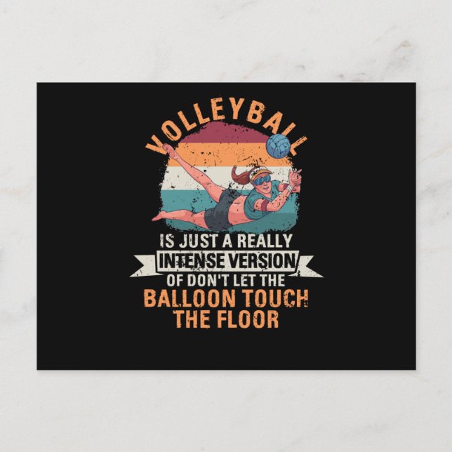 Team sports fan volleyball vykort (Framsida)