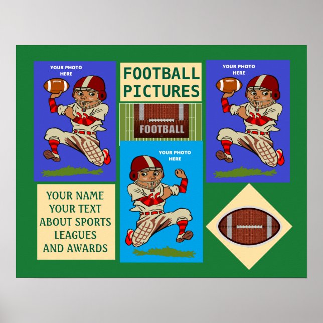 Team Sports Football Your Photo and Text Poster (Framsidan)