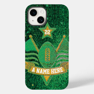 Team Sports Grönt & Guld Glitter College Football