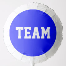 TEAM Sporty 70s Athletic White Text On Bright Blue