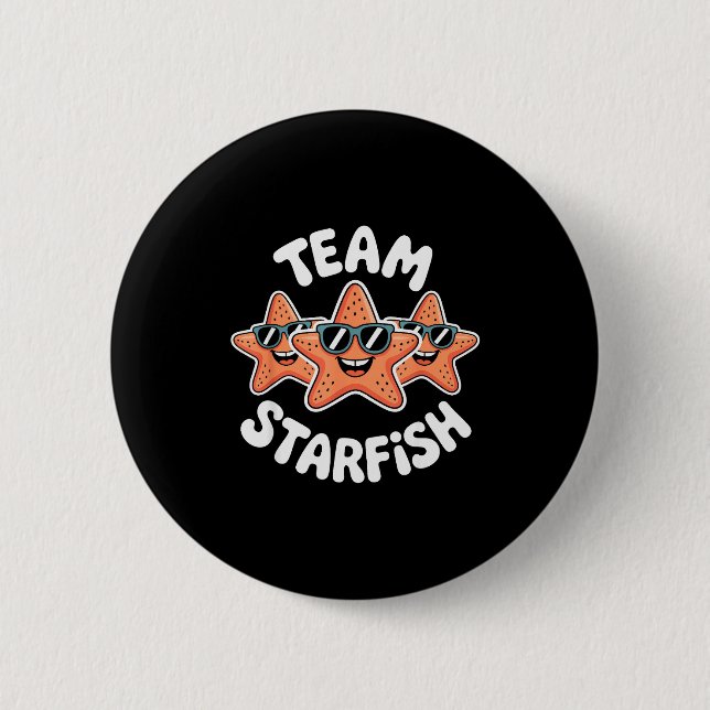 Team Starfish Cool Sungles Ocean Cartoon Crew Funn Knapp (Framsida)