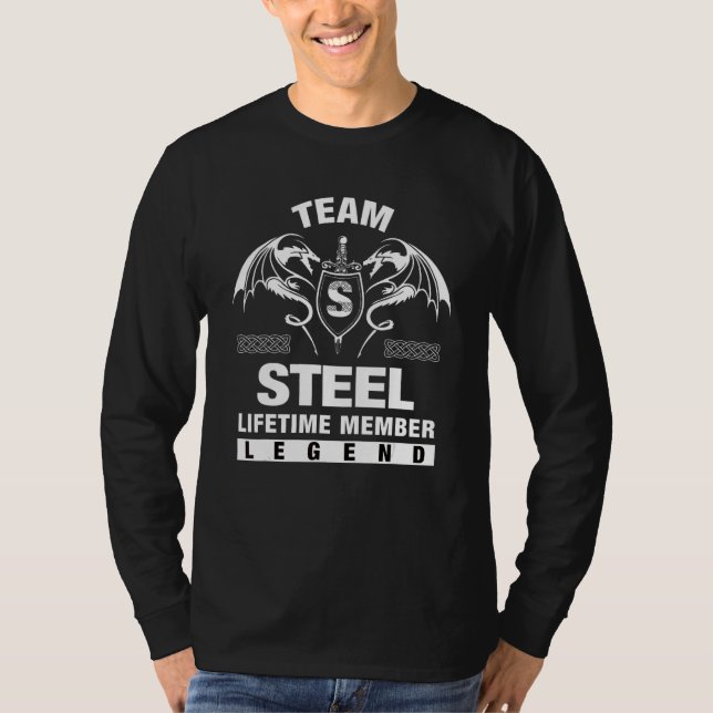 Team Steel Livstidsmedlem T Shirt (Framsida)