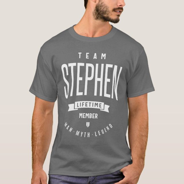 Team Stephen Gift Ideas Manar Namn T Shirt (Framsida)