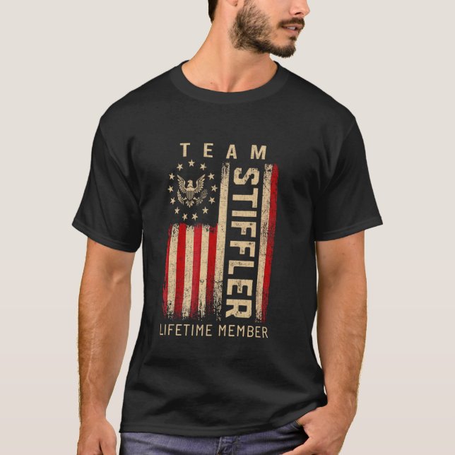 Team STIFFLER Lifetime Member American Flag T Shirt (Framsida)